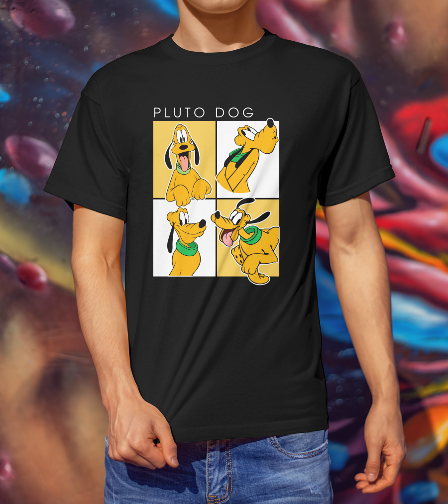 Pluto Dog Playful Expressions Collage T-Shirt