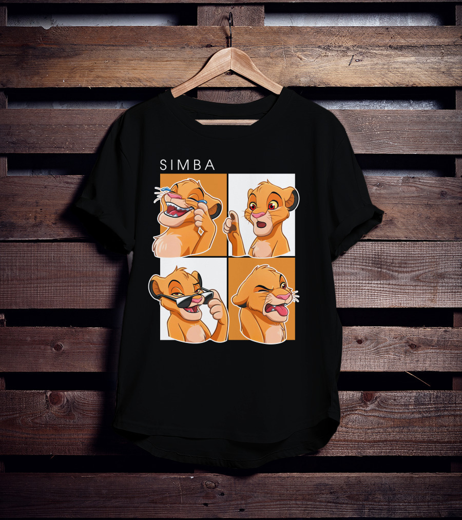 Simba Animated Expressions Four Panel T-Shirt