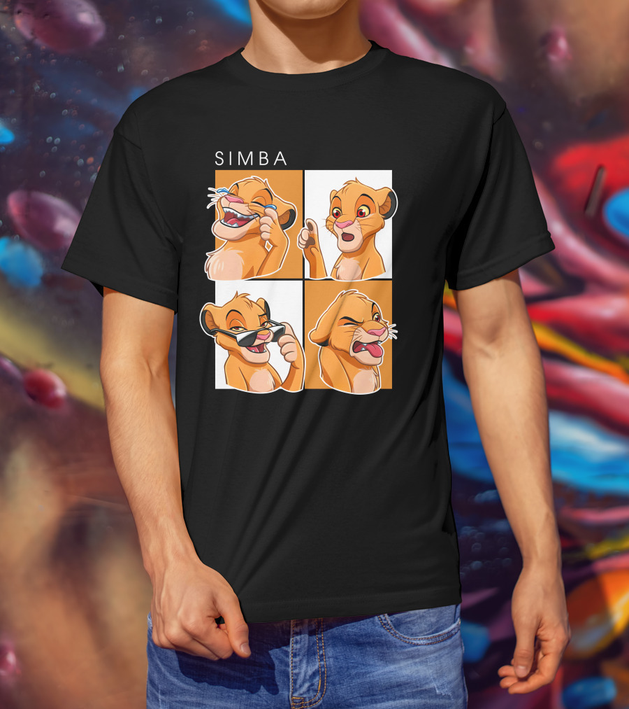 Simba Animated Expressions Four Panel T-Shirt