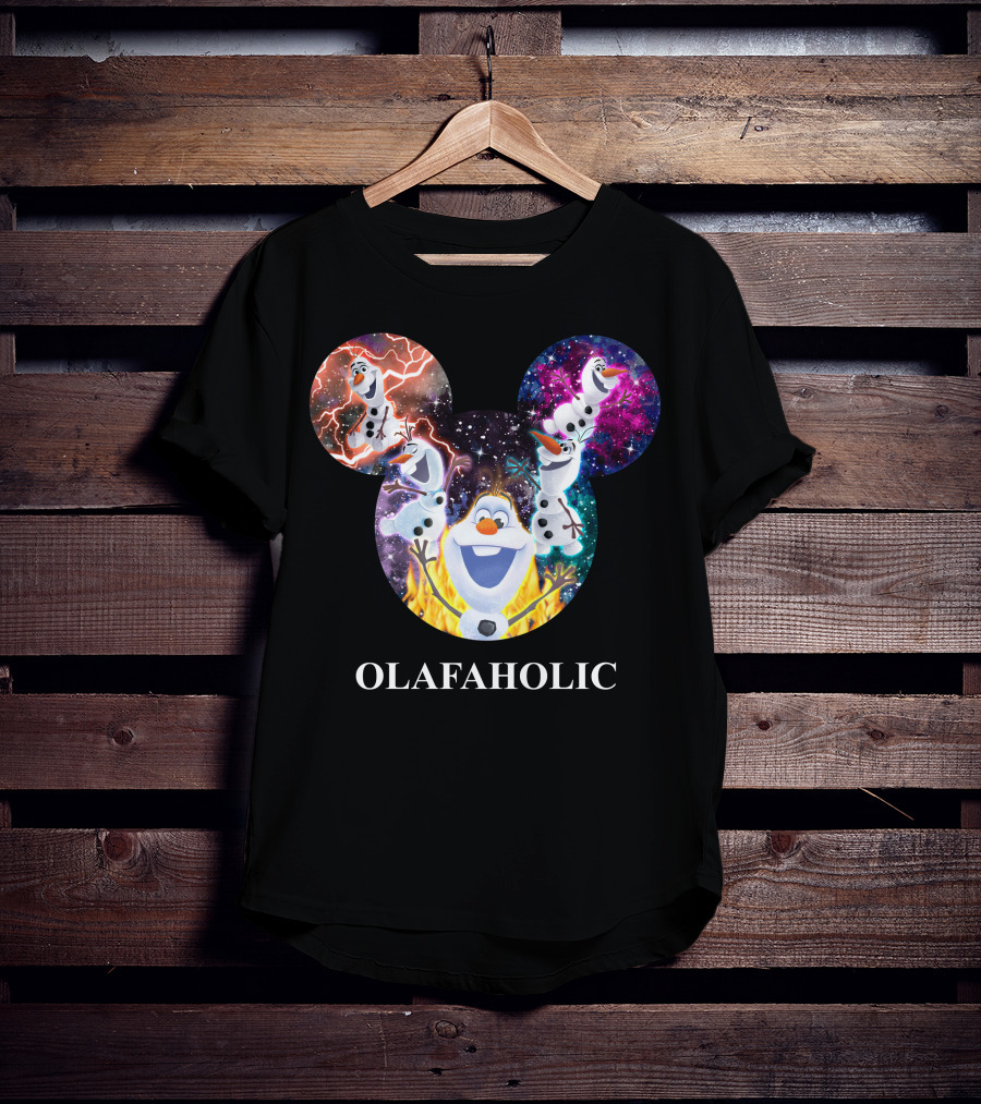 Olaf Olafholic Disney Frozen Olaf Galaxy Flame Mickey Ears T-Shirt