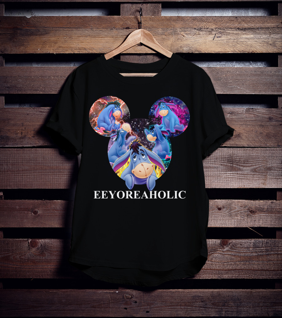 Eeyoreaholic Disney Mickey Mouse Head Galaxy Eeyore T-Shirt