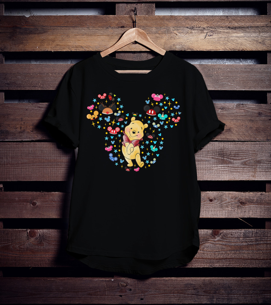 Winnie The Pooh Mickey Ears With Mouse Ears And Candy Elements T-Shirt