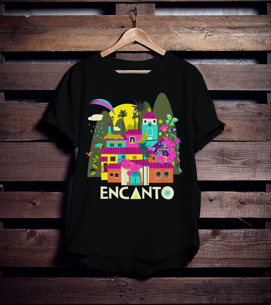 Encanto Casita With Colorful Butterfly And Tropical Flora T-Shirt