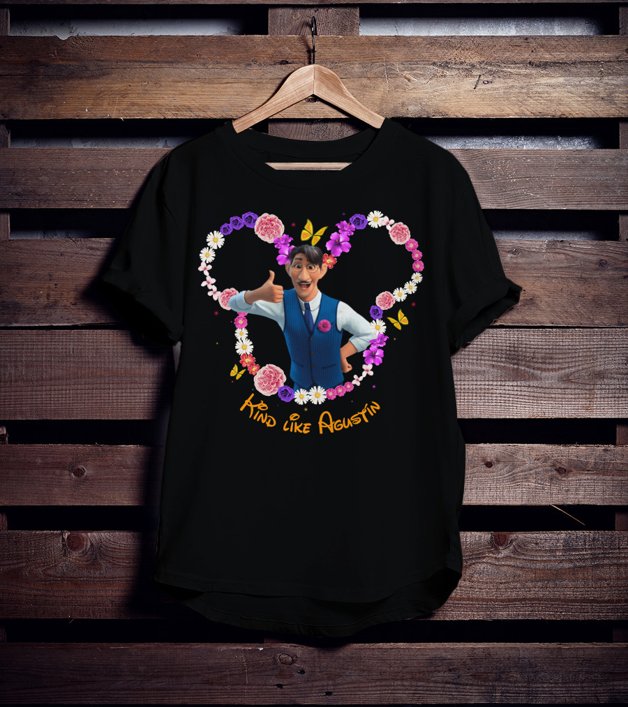 Kind Like Agustín Flowers And Butterflies Heart T-Shirt