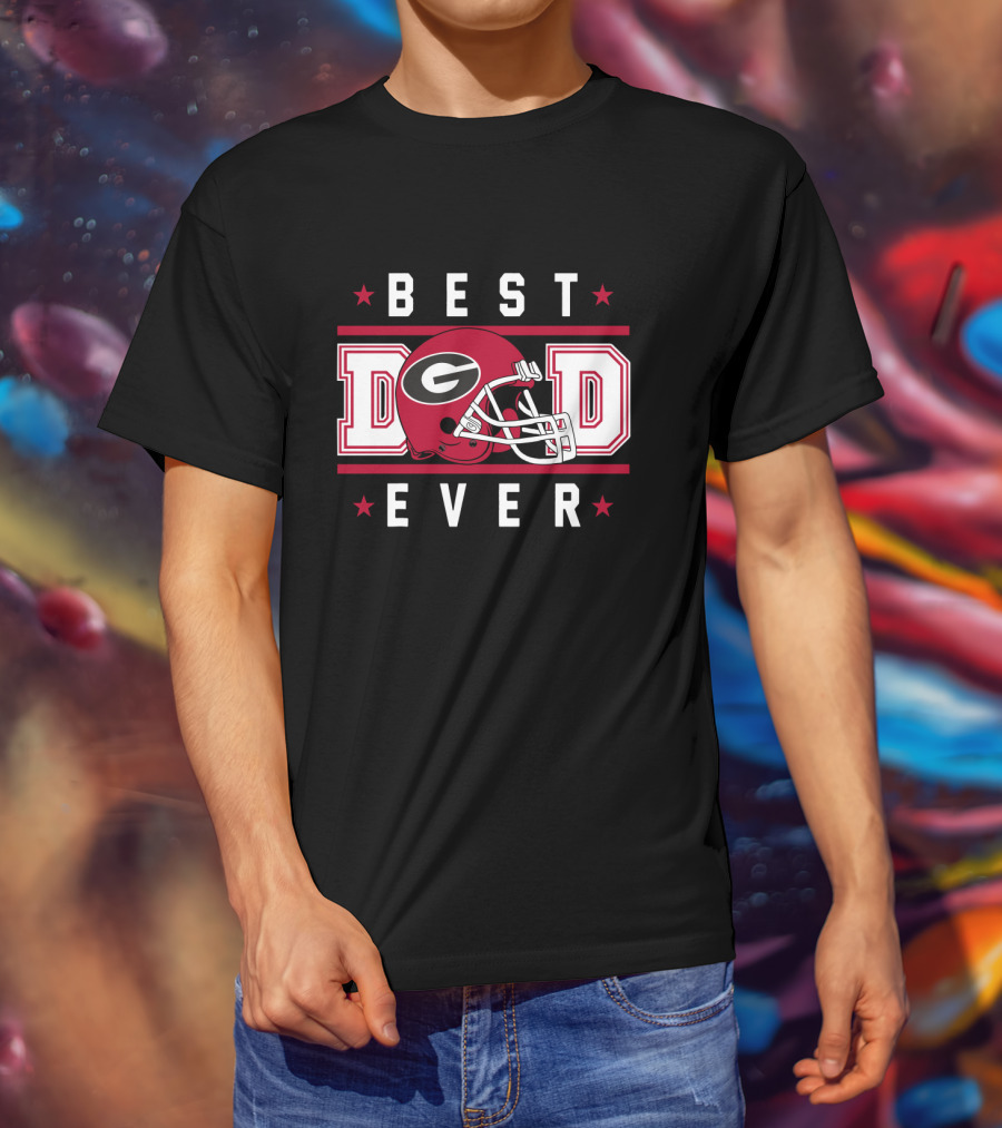 Best Dad Ever Georgia Bulldogs Helmet T-Shirt