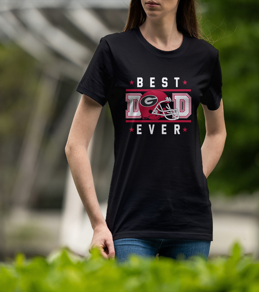 Best Dad Ever Georgia Bulldogs Helmet T-Shirt