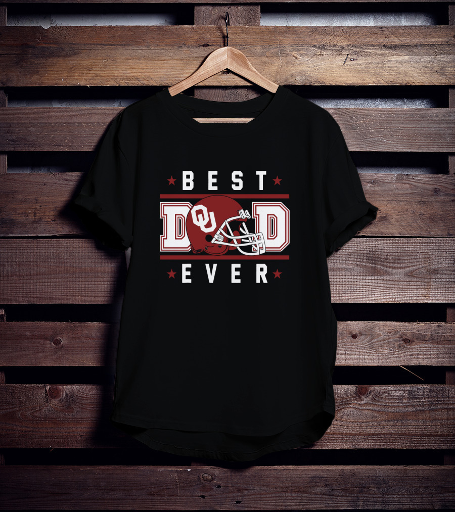 Best Dad Ever Oklahoma Sooners Football Helmet T-Shirt