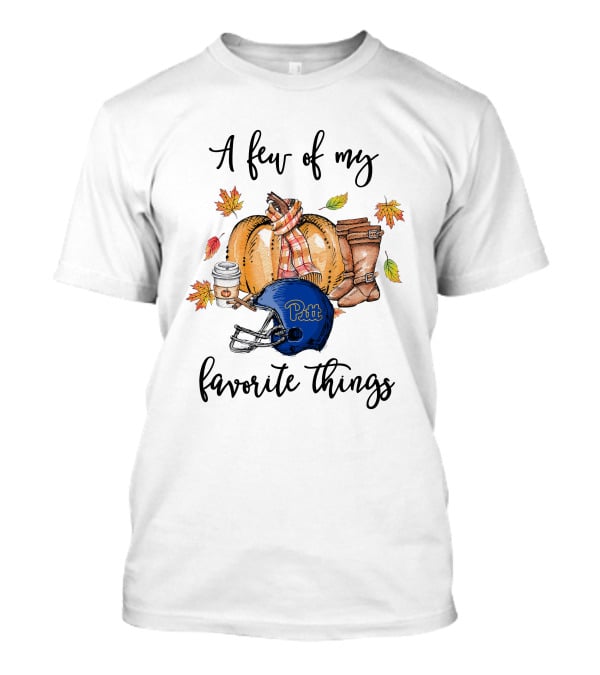 Pitt Panthers Helmet Fall Leaves Coffee Pumpkin Boots Favorite Things T-Shirt