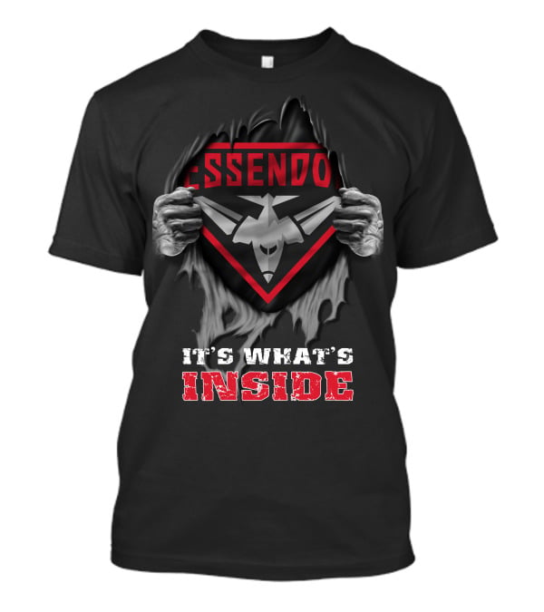 Essendon Bombers It's What's Inside Rugby Logo With Torn Effect T-Shirt
