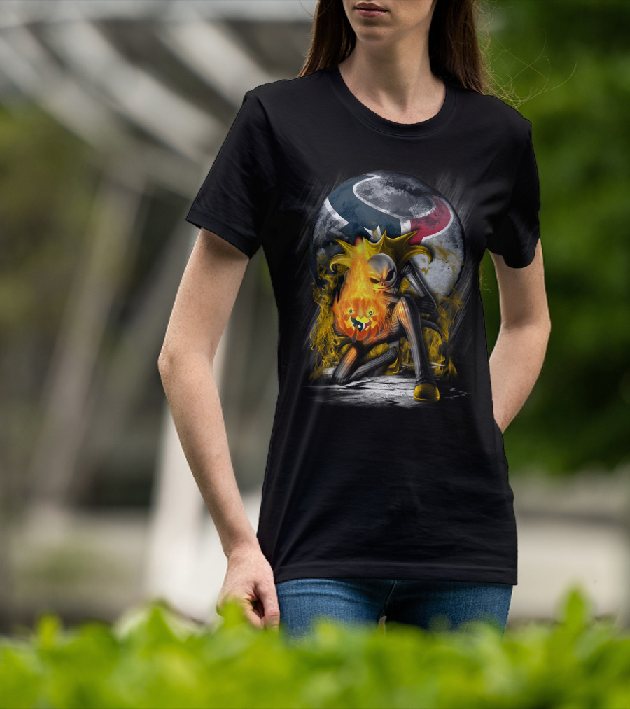 Texans Nightmare Before Christmas Crossover Halloween Football T-Shirt