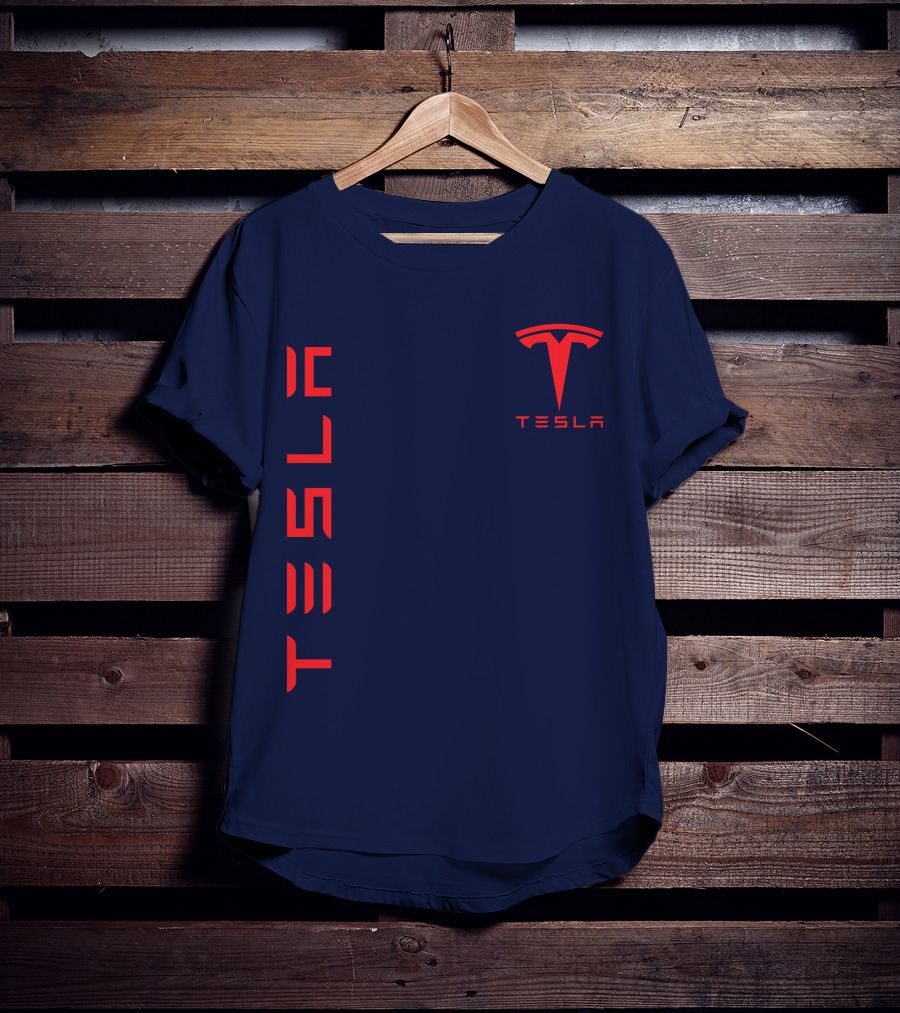 Tesla Logo And Stylized Lettering T-Shirt