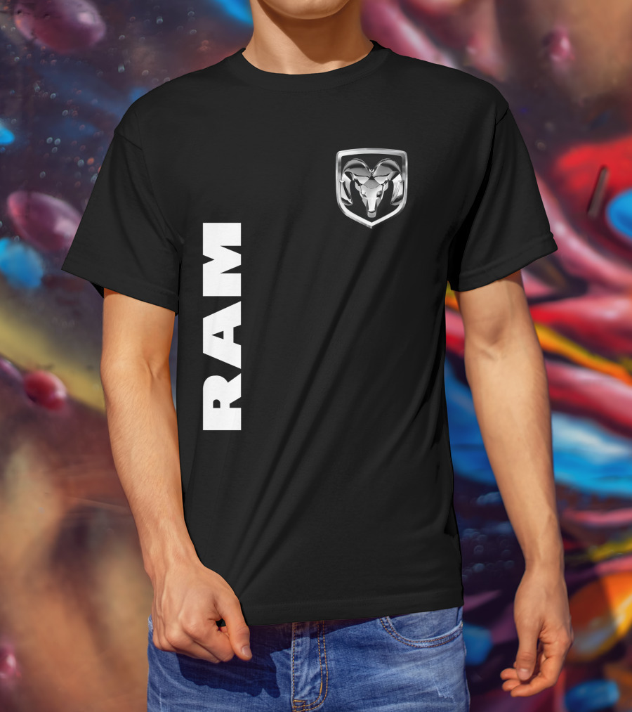 RAM Logo Metallic Emblem Dodge Truck Brand T-Shirt