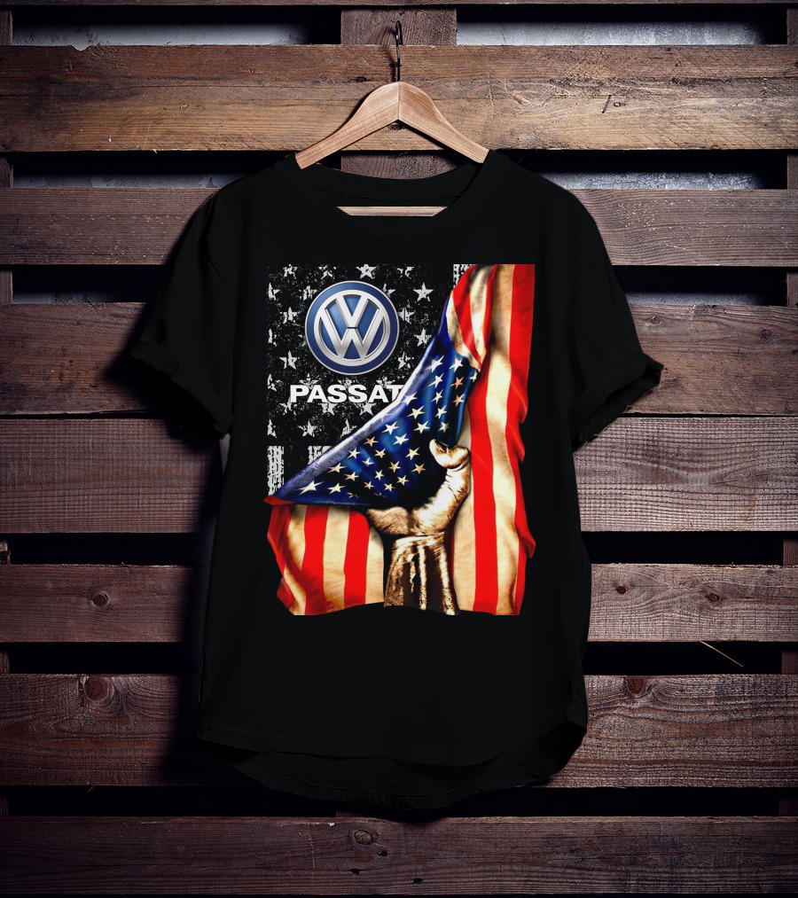 Volkswagen Passat American Flag Stars And Stripes Fist T-Shirt