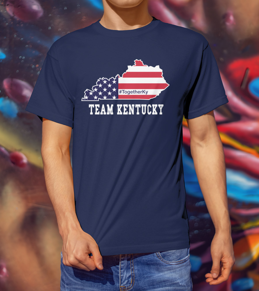 Team Kentucky #TogetherKy USA Map Flag T-Shirt
