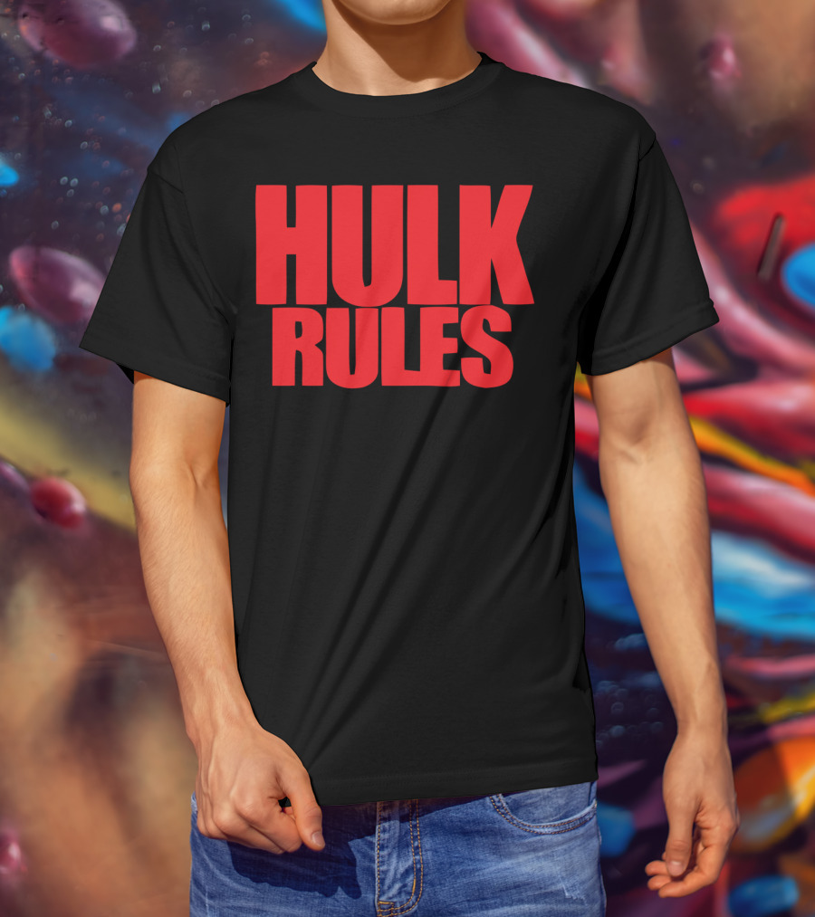 Hulk Rules Red Block Letters T-Shirt