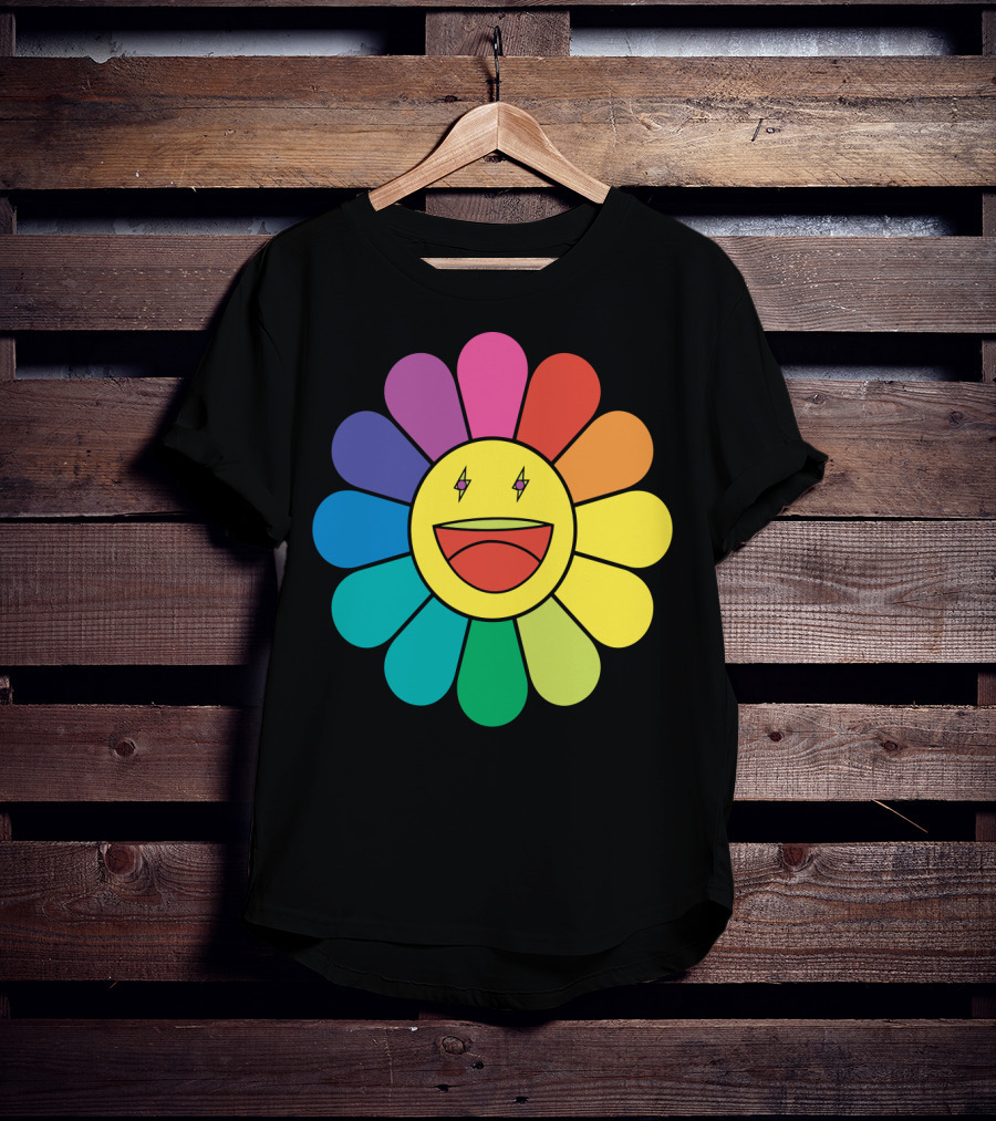 J Balvin Colores Rainbow Flower Smiley Face T-Shirt