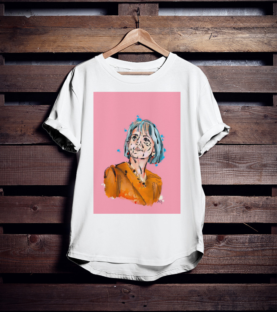 Bonnie Henry Vibrant Portrait On Pink Background T-Shirt