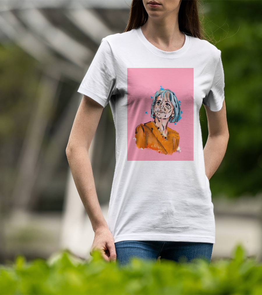 Bonnie Henry Vibrant Portrait On Pink Background T-Shirt