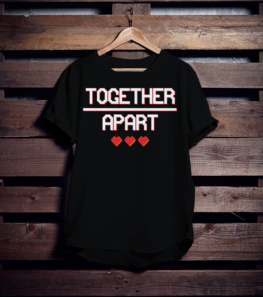 TOGETHER APART Pixel Hearts T-Shirt
