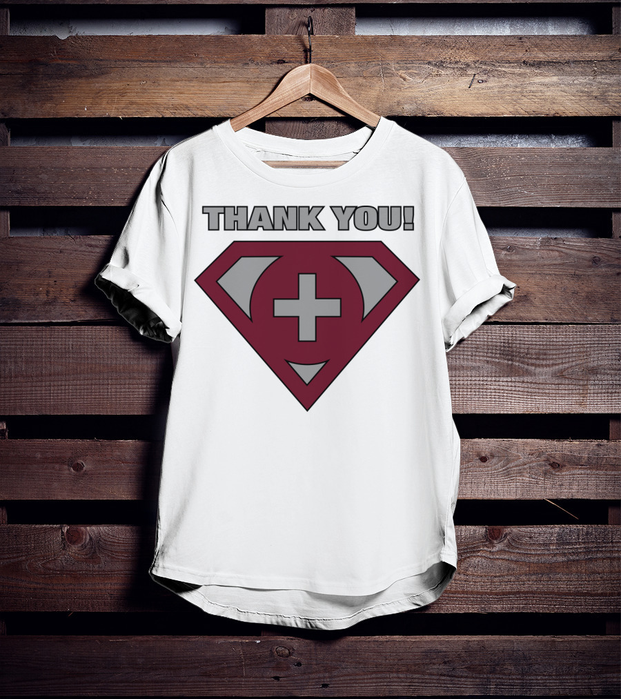 Thank You Superhero Symbol Plus Sign T-Shirt