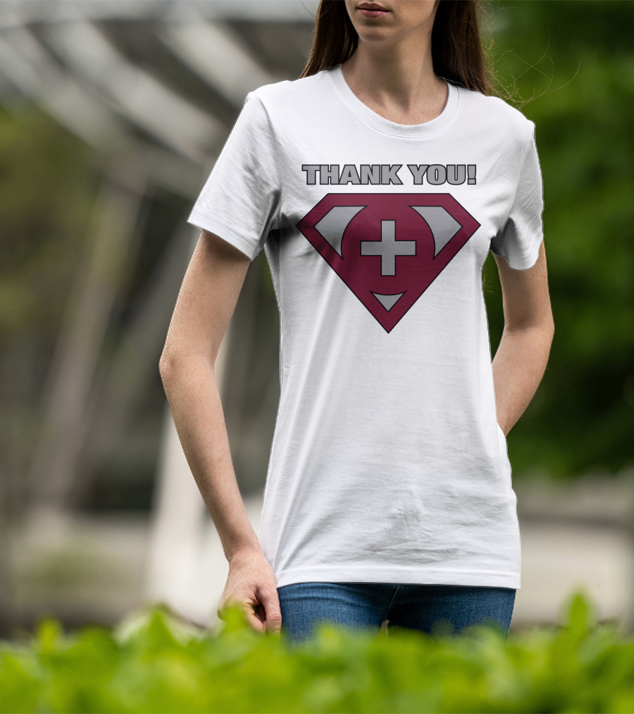 Thank You Superhero Symbol Plus Sign T-Shirt