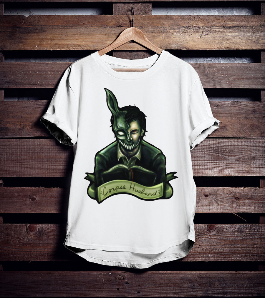 Corpse Husband Half-Mask Grim Monocle Banner T-Shirt