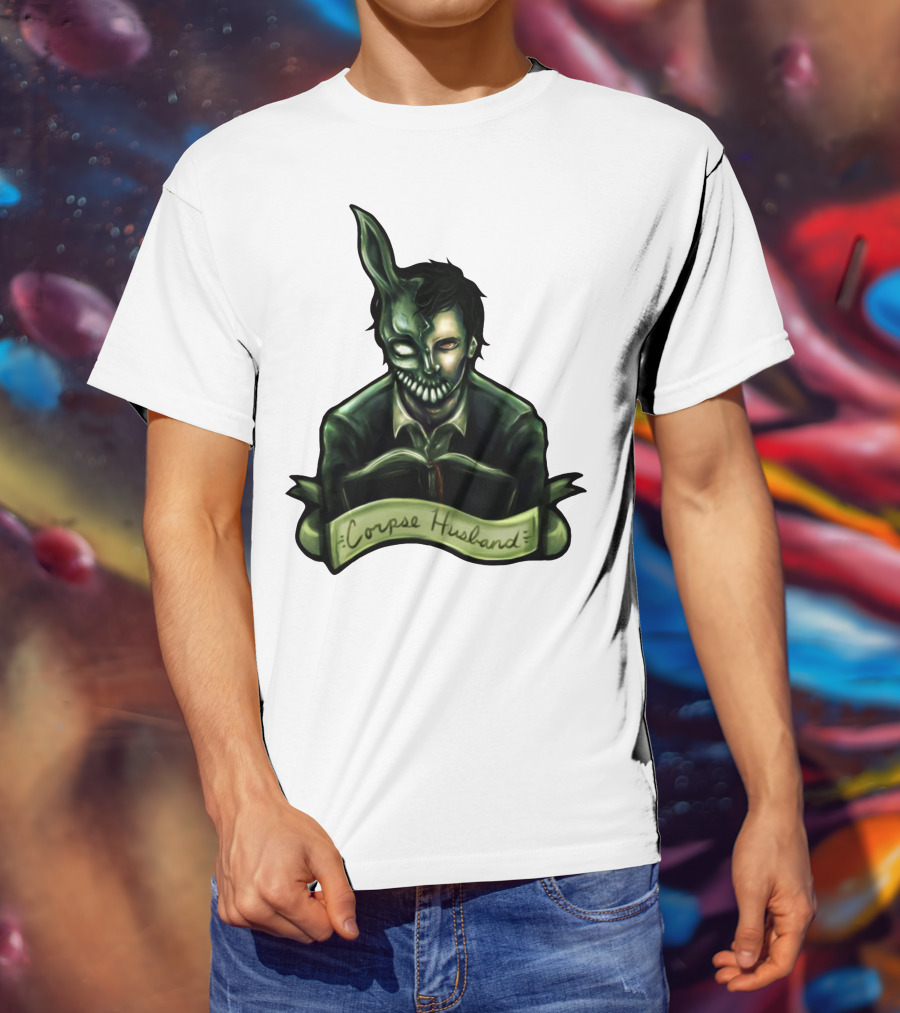 Corpse Husband Half-Mask Grim Monocle Banner T-Shirt