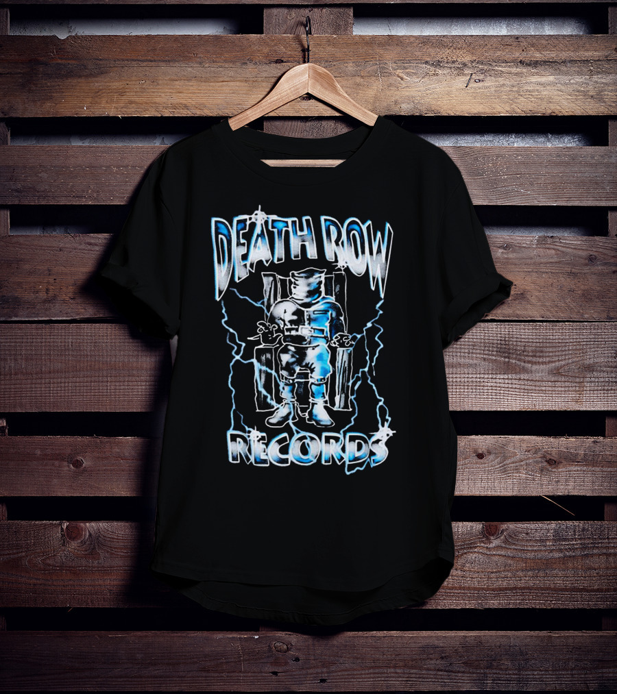 Death Row Records Electric Chair Icon With Blue Lightning Effects T-Shirt