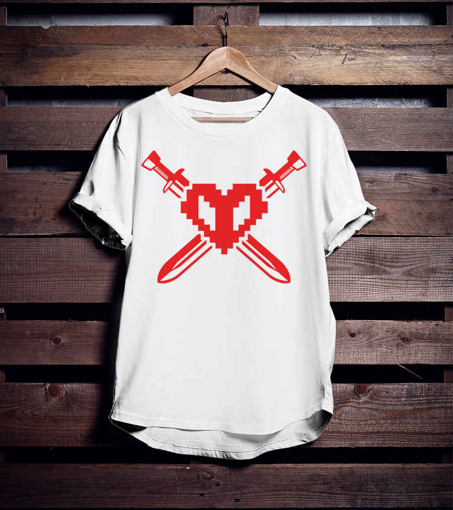 Philza Pixel Heart Crossed Swords Merch T-Shirt