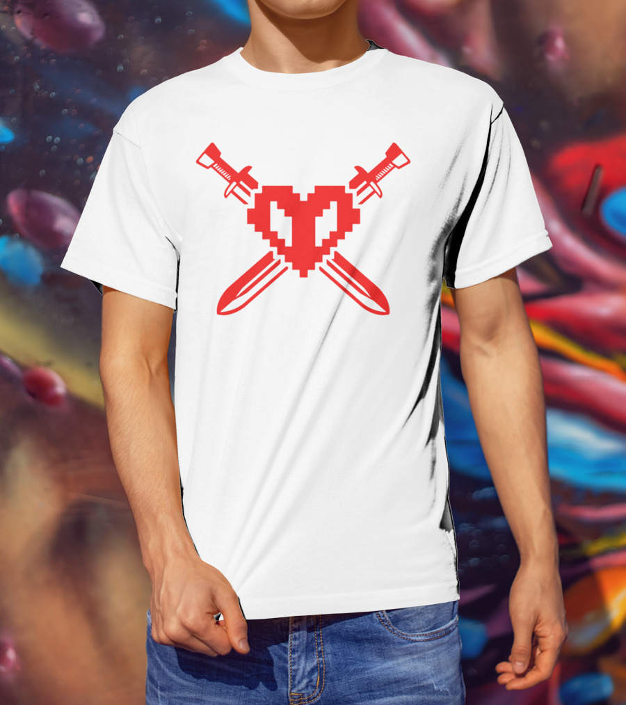 Philza Pixel Heart Crossed Swords Merch T-Shirt