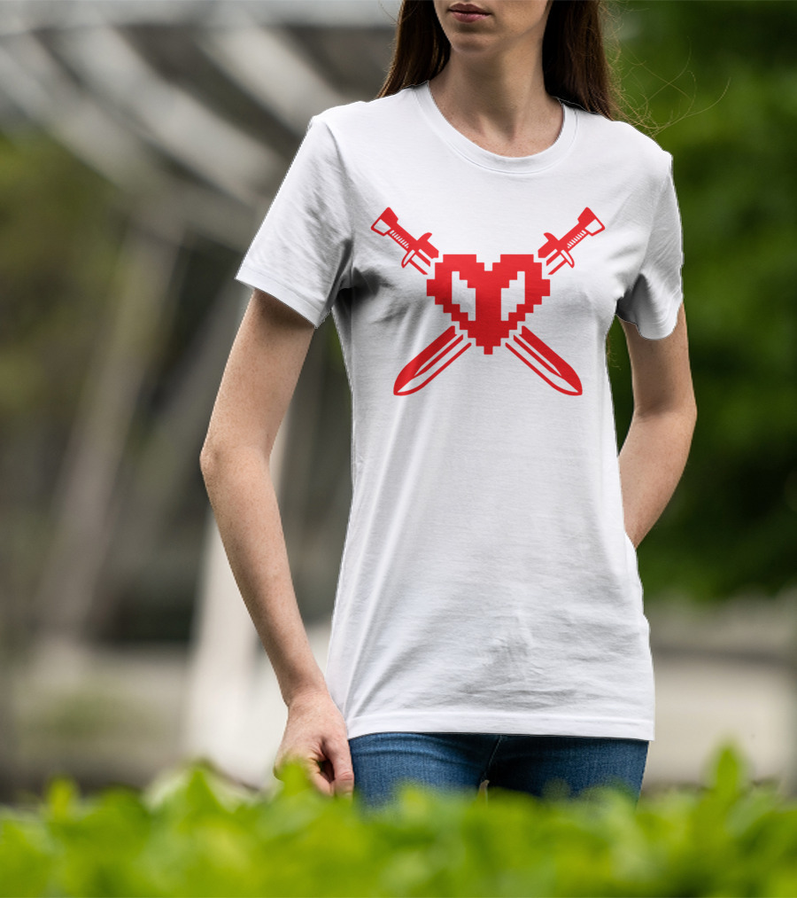 Philza Pixel Heart Crossed Swords Merch T-Shirt