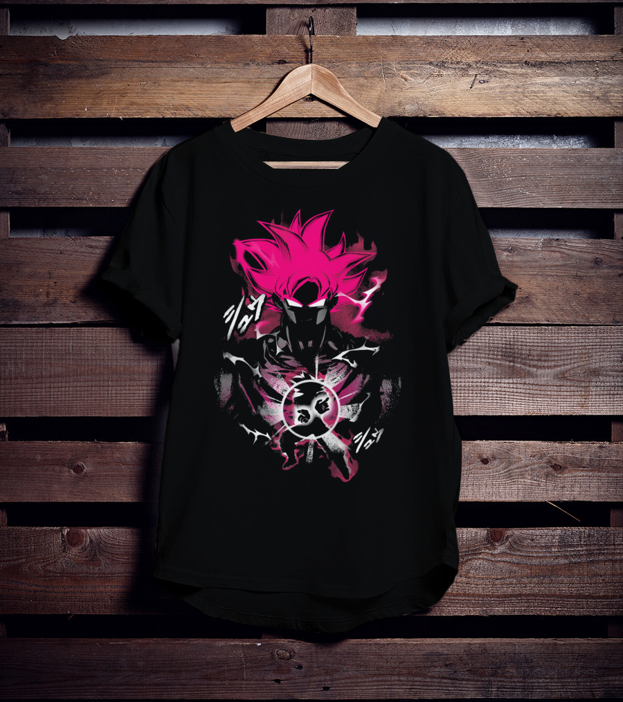 Attack Of The Saiyan Pink Hair Power Energy Aura T-Shirt