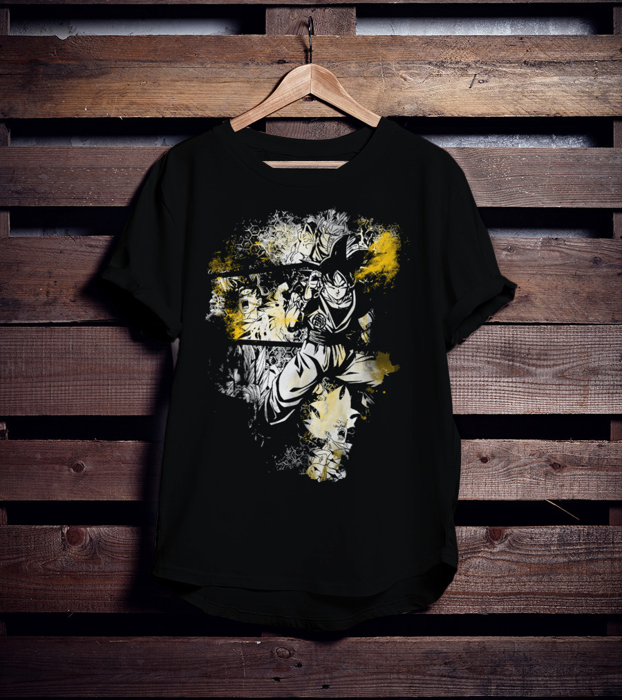 Grunge Instinct Goku Super Saiyan Yellow And Black Elements T-Shirt
