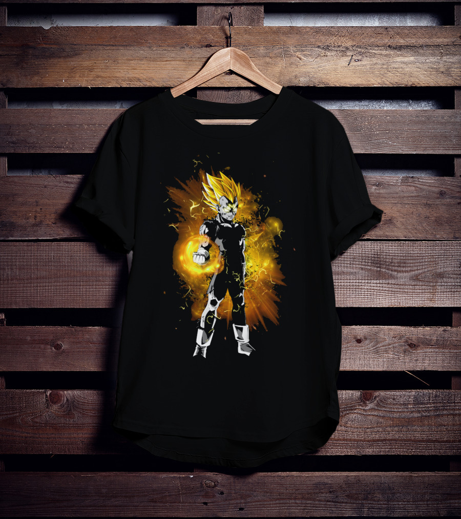 Majin Vegeta Ultimate Sacrifice Fiery Aura Power Stance T-Shirt