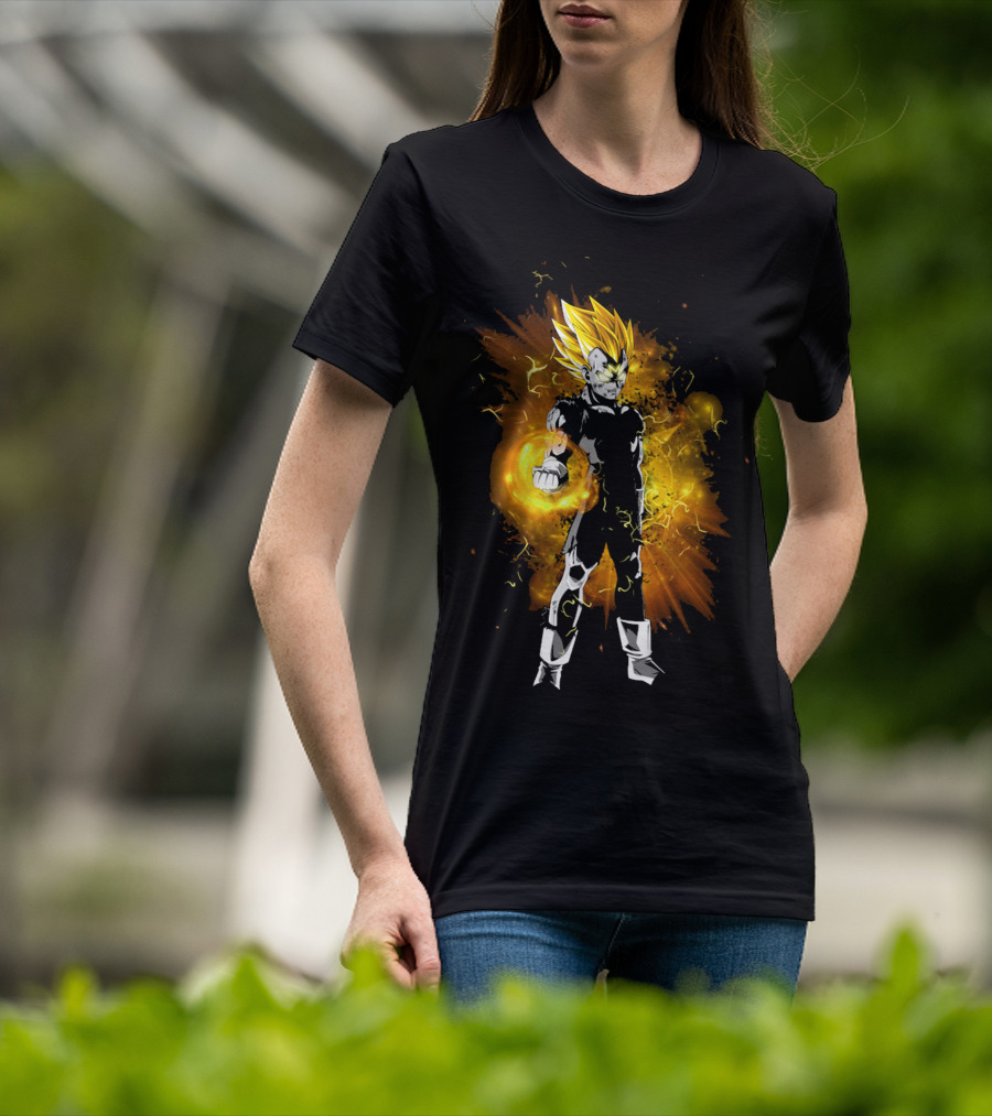 Majin Vegeta Ultimate Sacrifice Fiery Aura Power Stance T-Shirt