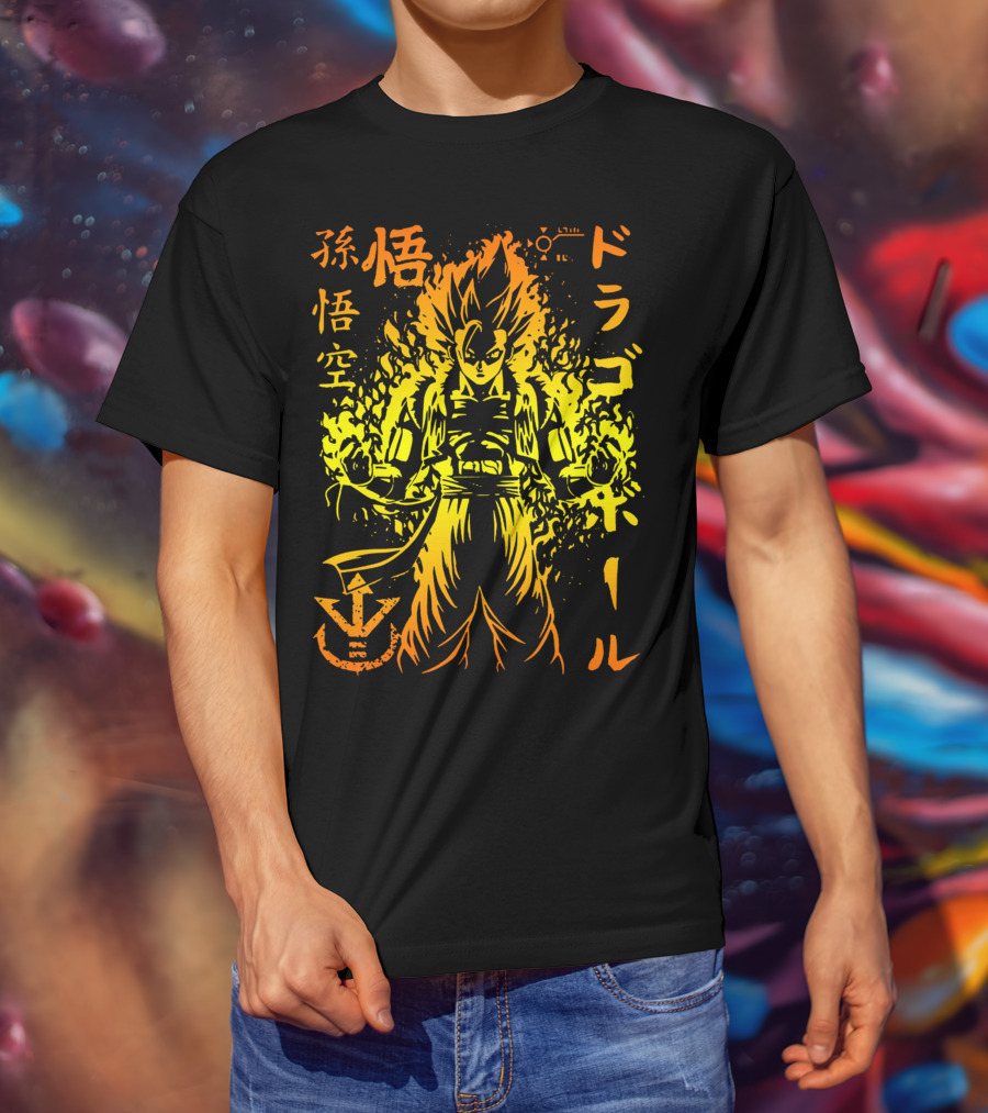 Dragon Ball Goku Super Saiyan Japanese Kanji T-Shirt