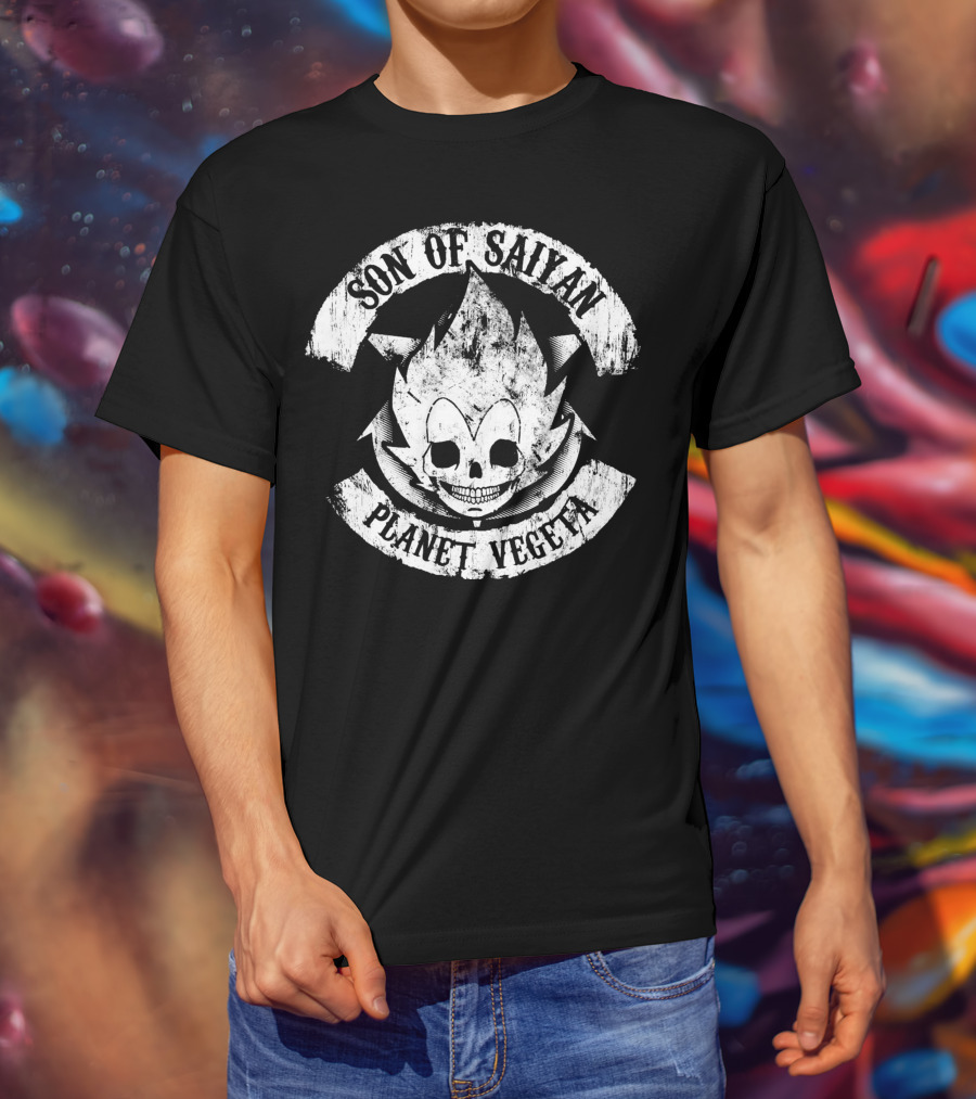 Son Of Saiyan Planet Vegeta Skull Emblem T-Shirt
