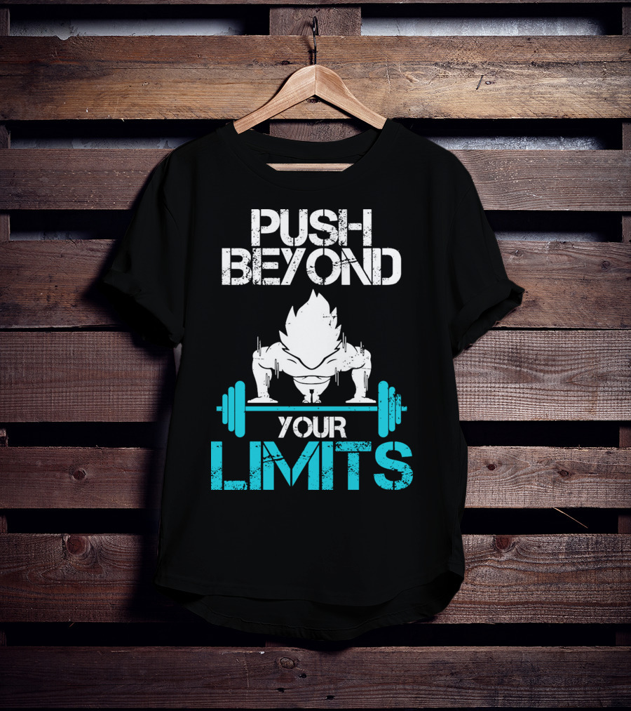 Push Beyond Your Limits Super Saiyan Goku Bench Press Power T-Shirt
