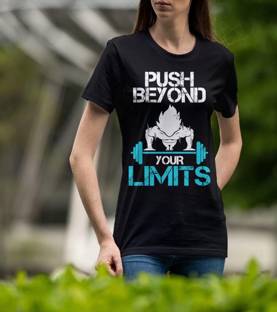 Push Beyond Your Limits Super Saiyan Goku Bench Press Power T-Shirt