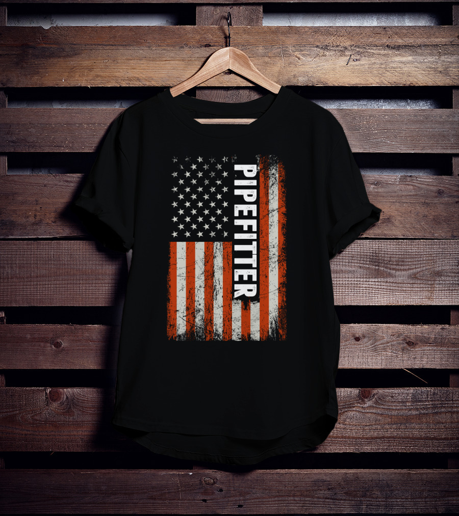 American Flag Pipefitter Patriotic T-Shirt