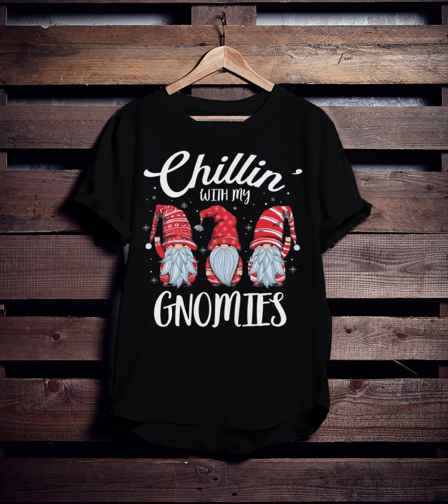 Chillin With My Gnomies With Red Hats And Beards Snowflake T-Shirt