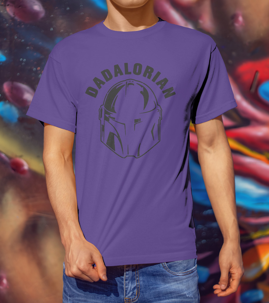 Dadalorian Funny Family Daddy Lover Father's Day Mandalorian Helmet T-Shirt