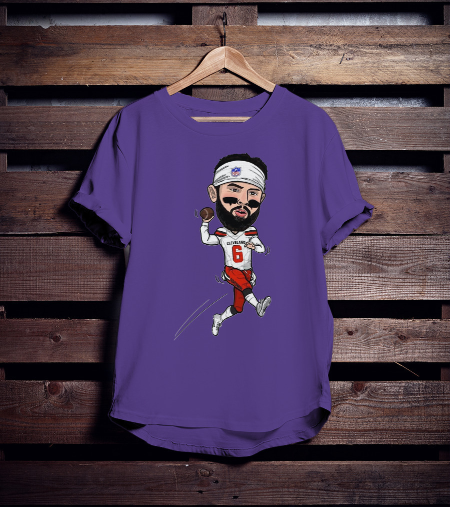 Baker Mayfield Cleveland Browns Football Cartoon Player Number 6 T-Shirt