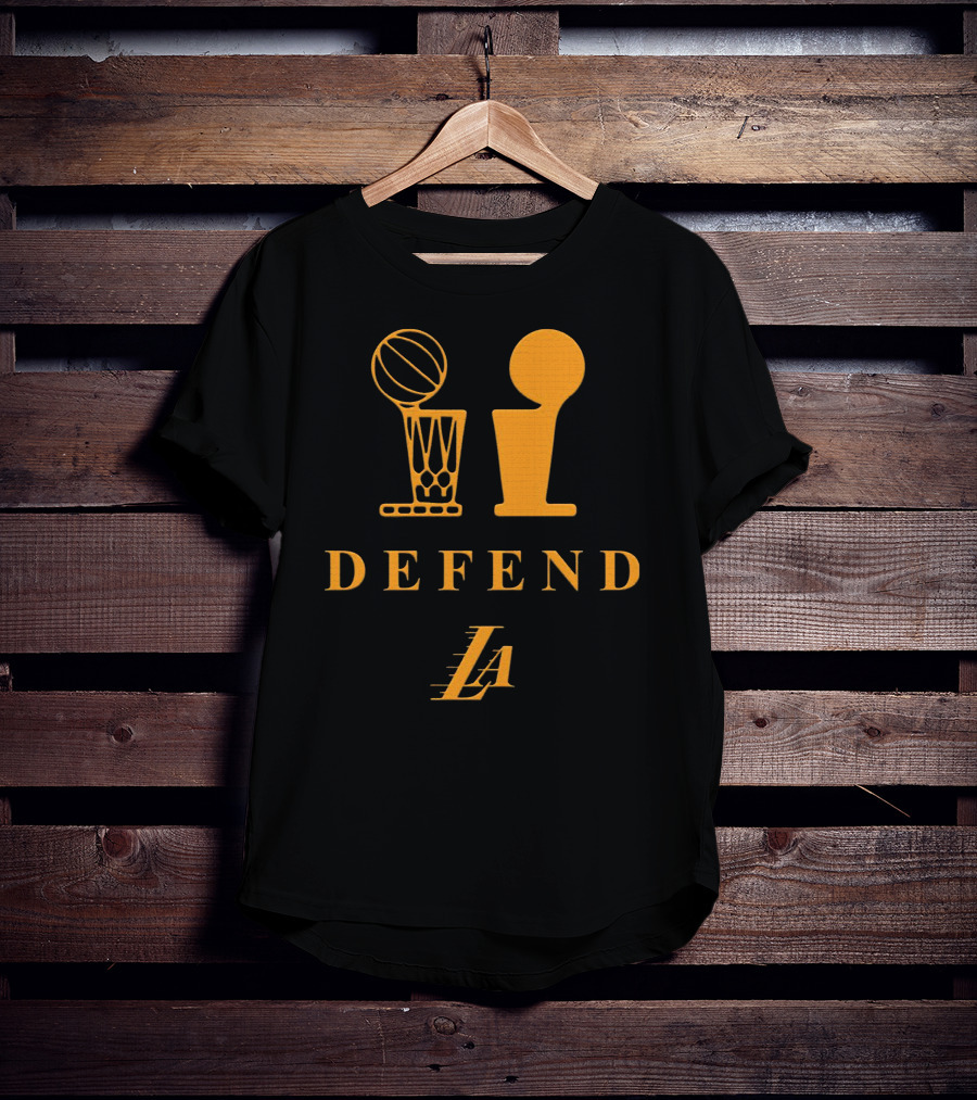 Lebron Lakers LA Defend Trophy Basketball T-Shirt