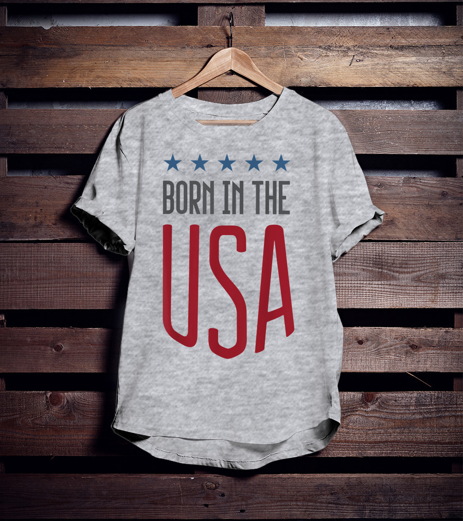 Born In The USA Patriotic Stars Banner T-Shirt