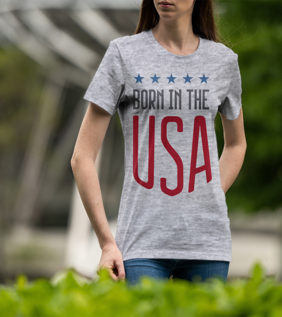 Born In The USA Patriotic Stars Banner T-Shirt