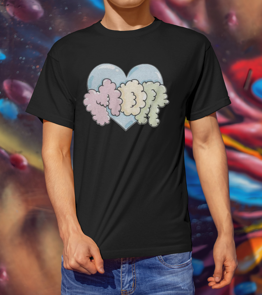 Feid Heart MOR Pastel Cloud Letters T-Shirt