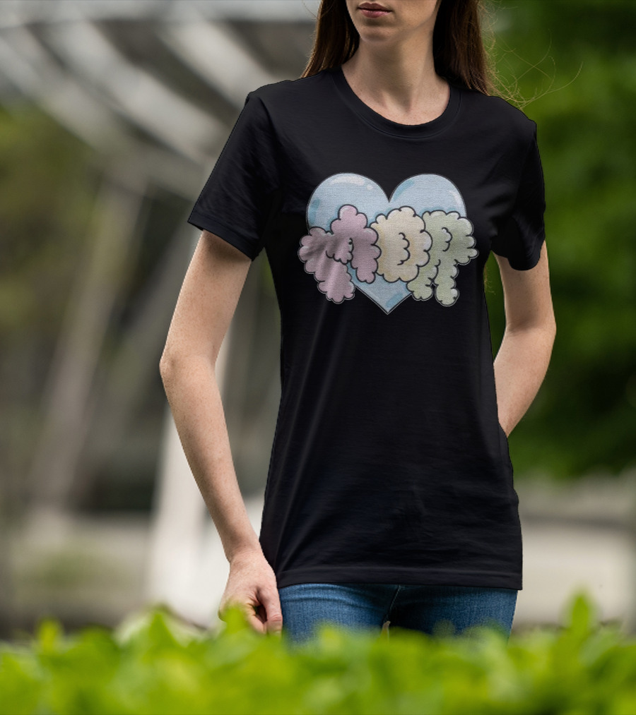 Feid Heart MOR Pastel Cloud Letters T-Shirt