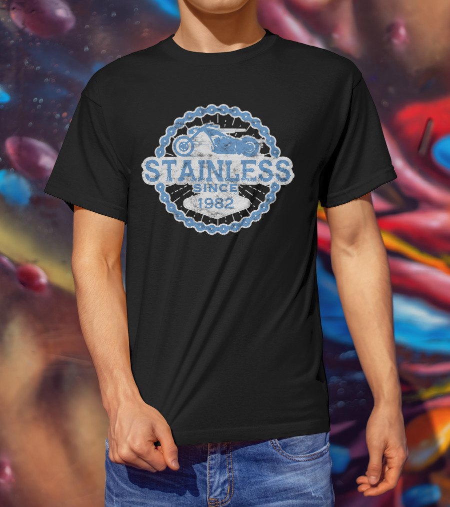 Stainless Since 1982 Biker Born Ride Road Man 0003 T-Shirt