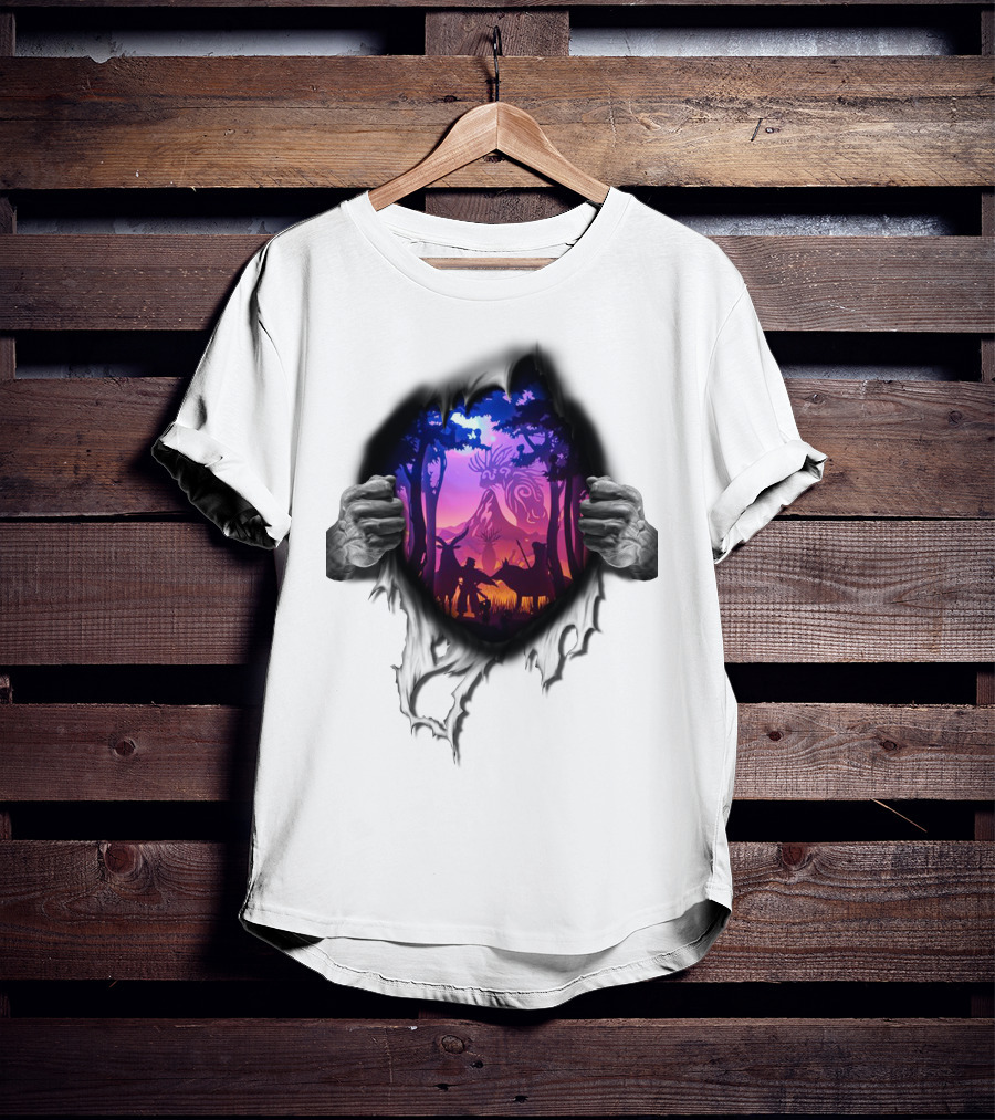 Ghibli Fan Forest Spirit Adventure Scene T-Shirt
